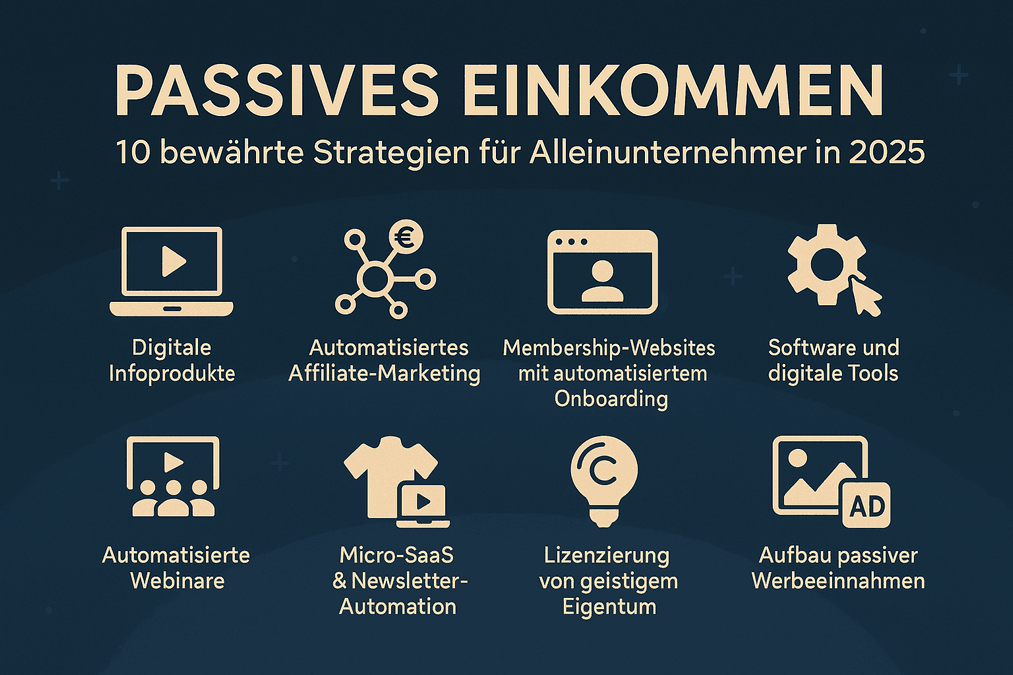 Passives Einkommen: 11 bewährte Strategien für Alleinunternehmer in 2025