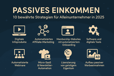 Passives Einkommen: 11 bewährte Strategien für Alleinunternehmer in 2025